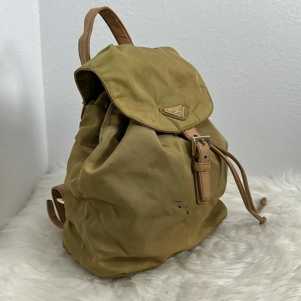 💯 Authentic Prada Beige Drawstring Backpack🍀 - Picture 13 of 16